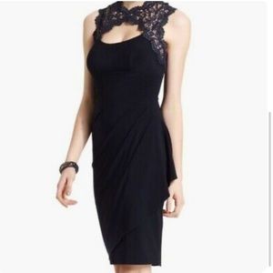 Xscape Cap -Sleeve Metallic Lace Dress